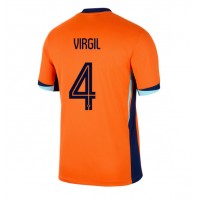 Holland Virgil van Dijk #4 Hjemmebanetrøje EM 2024 Kortærmet